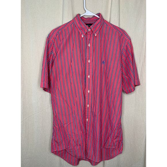 Ralph Lauren Other - 2000s Ralph Lauren Pink Blue Stripes Old Money Prep Corporate Button Up Shirt M